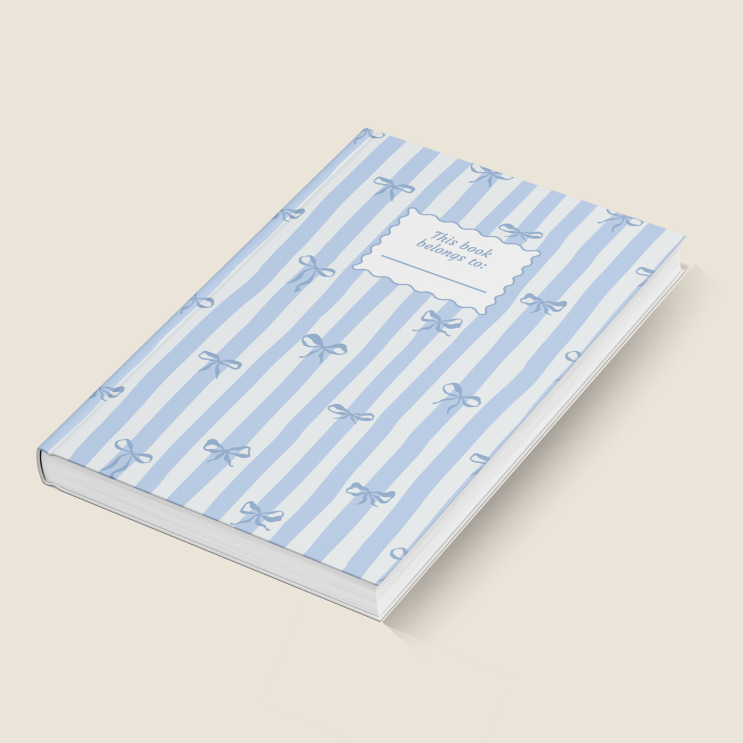 Blue Stripe & Bow | A5 Lined Notebook