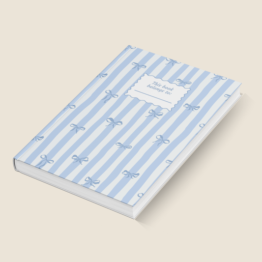 Blue Stripe & Bow | A5 Lined Notebook