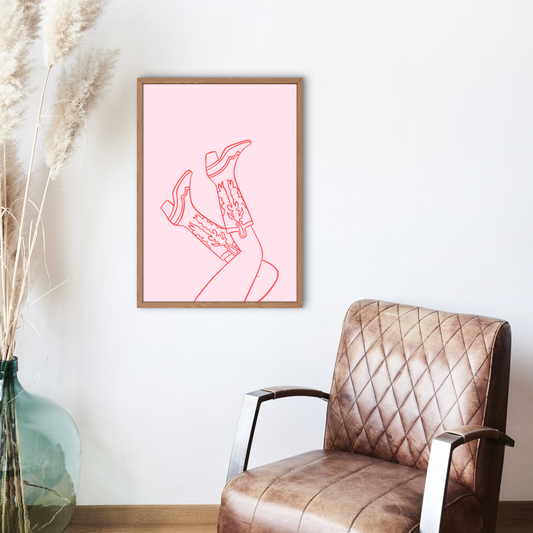 'Boots Up, No Bad Days' Fun Western Print