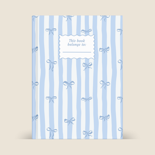 Blue Stripe & Bow | A5 Lined Notebook