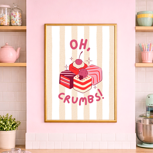 'Oh, Crumbs!' Kitchen Print
