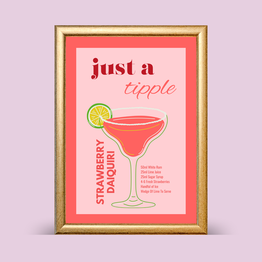 'Just a Tipple' Strawberry Daiquiri Cocktail Recipe Print