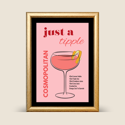 'Just a Tipple' Cosmopolitan Cocktail Recipe Print