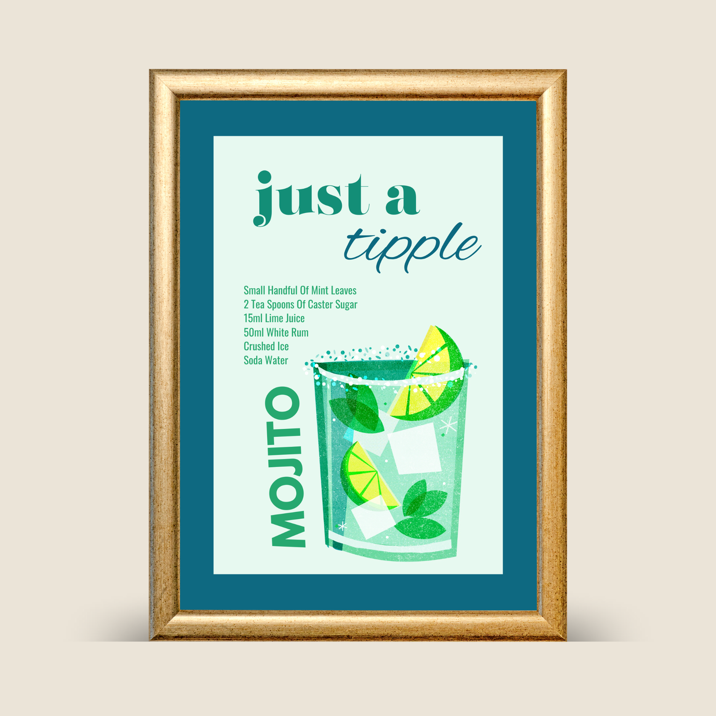 'Just a Tipple' Mojito Cocktail Recipe Print