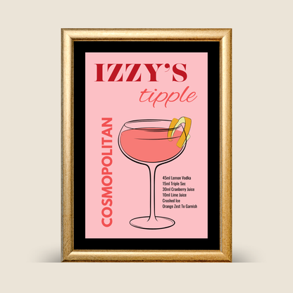 'Just a Tipple' Cosmopolitan Cocktail Recipe Print